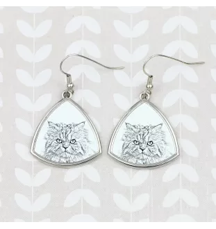 Chat persan - boucles d'oreilles avec un chat, boucles d'oreilles pendantes avec une image, bijoux personnalisés avec l'impression de la marque Art-Dog