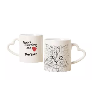 Persian - cat mug, adorable heart-shaped handle mug, universal gift from Art-Dog brand