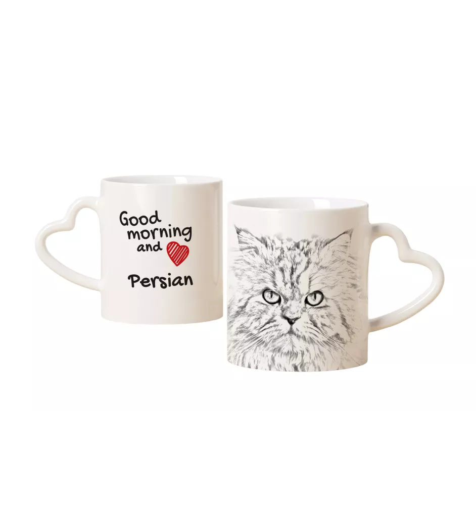 Persian - cat mug, adorable heart-shaped handle mug, universal gift from Art-Dog brand
