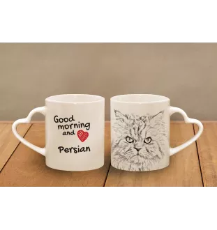 Persian - cat mug, adorable heart-shaped handle mug, universal gift from Art-Dog brand