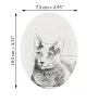 Russisch Blau - Gedenktafel mit einem Foto einer Katze, Grabplatte mit Druck, personalisierte ovale Platte der Marke Art-Dog