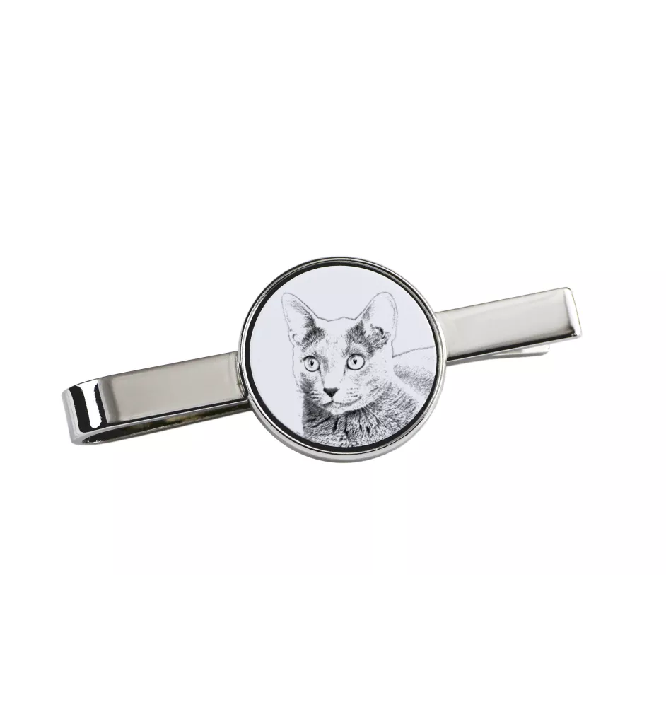 Russisch Blau - Krawattenklammer mit Katzenmotiv, personalisierter Krawattenclip, einzigartiges Geschenk für Männer von der Marke Art-Dog