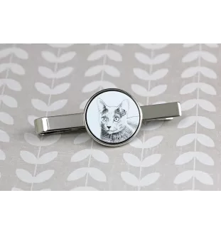 Russisch Blau - Krawattenklammer mit Katzenmotiv, personalisierter Krawattenclip, einzigartiges Geschenk für Männer von der Marke Art-Dog