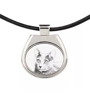 Russisch Blau - Halskette mit Katzenanhänger, personalisiertes Fotoanhänger, einzigartige Halskette für Frauen und Männer von der Marke Art-Dog