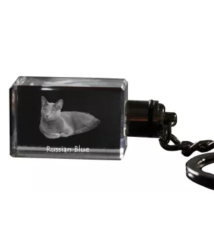 Bleu russe - Pendentif en cristal avec photo de chat, pendentif lumineux, cadeau unique de la marque Art-Dog