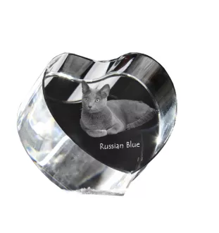 Kot rosyjski niebieski serce kryształowe z kotem Art-Dog