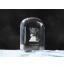 Danish-Swedish Farmdog - crystal cube with a photo, photo of a dog in crystal, cubic paperweight from Art-Dog brand