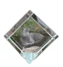 Russian Blue - crystal cube with a picture of a cat, crystal with a picture of a horse, cubic paperweight by Art-Dog brand