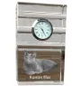 Russisch Blau - Glasuhr mit Foto, Katzenfoto im Kristall, personalisierte Standuhr für das Büro der Marke Art-Dog