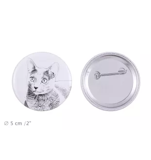 Kot rosyjski niebieski przypinka z kotem duża Art-Dog