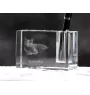 Kot rosyjski niebieski penholder kryształowy z kotem Art-Dog