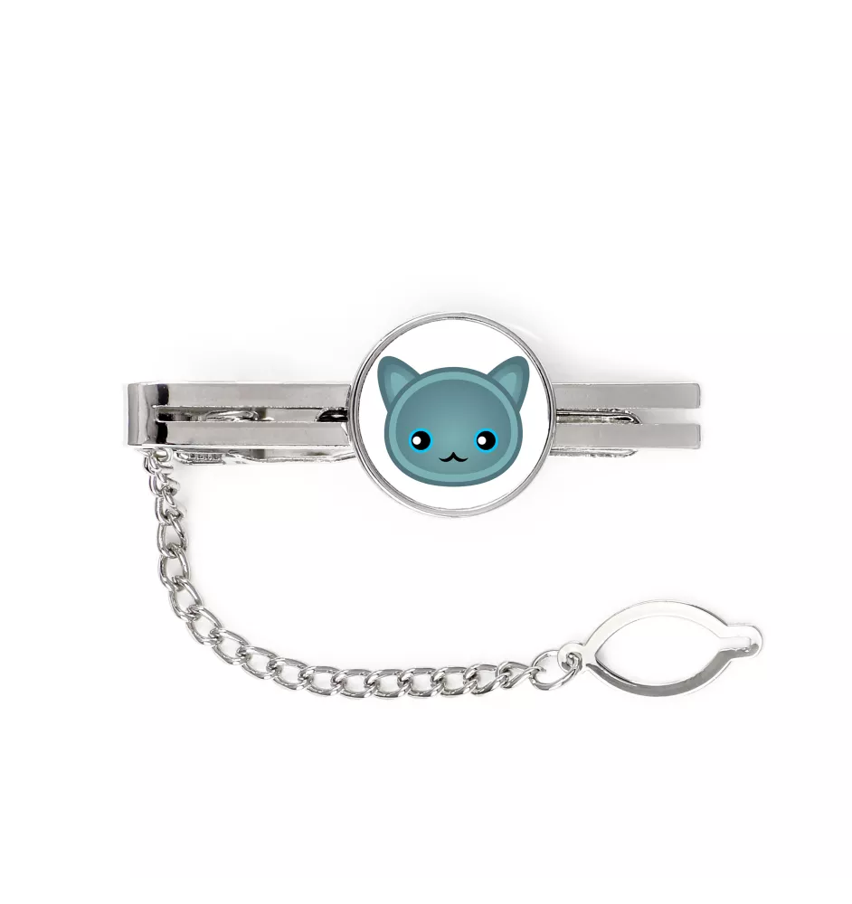 Russisch Blau - eleganter Metallschlüsselanhänger von Art-Dog als Geschenk