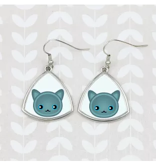 Russian Blue - elegant metal earrings as a gift from the Art-Dog brand