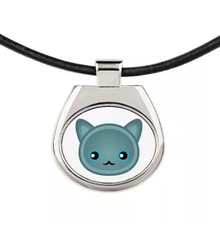 Kot rosyjski niebieski naszyjnik z kotem Art-Dog