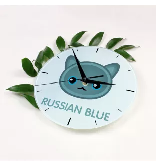 Bleu russe - horloge MDF avec graphisme et logo de la marque Art-Dog