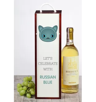 Russian Blue - wine box with graphics and the brand name Art-Dog