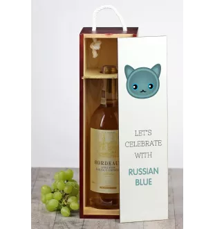 Russian Blue - wine box with graphics and the brand name Art-Dog