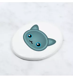 Russisch Blau - Grabplatte aus Keramik mit Grafik und Schriftzug der Marke Art-Dog