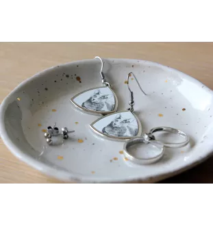 Kot rosyjski niebieski kolczyki ze zdjęciem kota Art-Dog