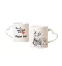 Bleu russe - tasse avec un chat, une tasse adorable avec une anse en forme de cœur, un cadeau universel de la marque Art-Dog