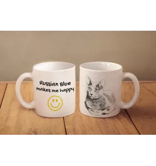 Russian Blue - cat mug, cheerful mug for a dog lover, personalized gift from the Art-Dog brand