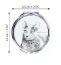 Bleu russe - miroir de poche avec un chat, miroir personnalisé pour sac à main, miroir compact avec impression de la marque Art-Dog