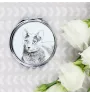 Russisch Blau - Taschenspiegel mit Katze, personalisierter Taschenspiegel, kompakter Spiegel mit Art-Dog-Logo