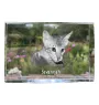 Savanne - Kristall mit einem Katzenbild, Bild im Glas, moderne Ausstellung des Art-Dog-Fotos.