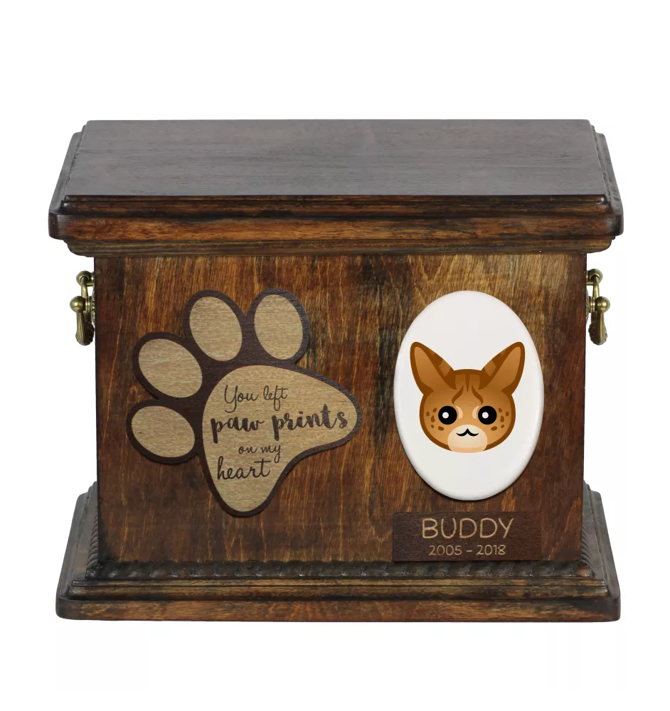 Savanne Katzenascheurne, personalisierte Urne mit Gravur, Erinnerungsbox für Katzenasche von der Marke Art-Dog