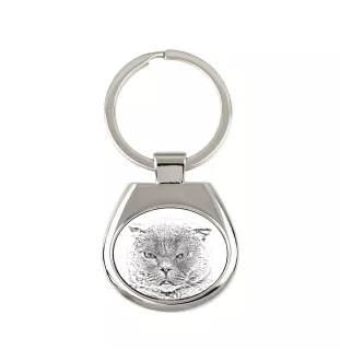 Fold écossais - porte-clés avec un chat, porte-clés imprimé, breloque personnalisée de la marque Art-Dog