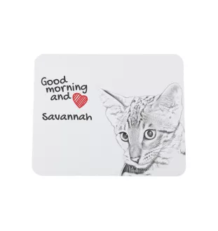 Savannah - mouse pad with print, personalized cat pad, unique gadget for an office worker from the Art-Dog brand