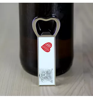 Scottish Fold - bottle opener with a cat, personalized fridge opener, unique gift for men by Art-Dog brand