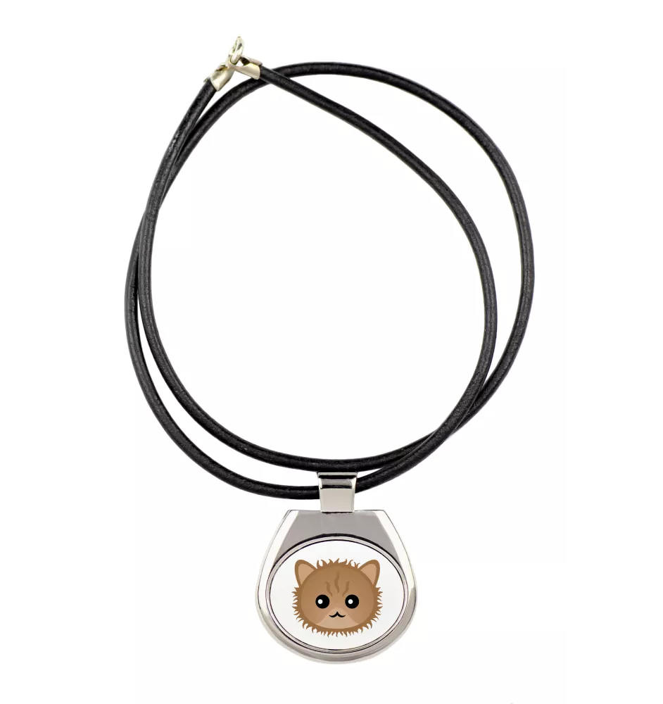 Selkirk Rex - pendant necklace with graphic on a chain strap by Art-Dog brand
