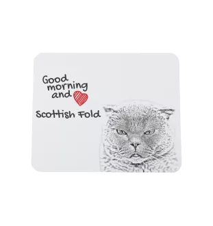 Scottish Fold - mouse pad with print, personalized cat pad, unique gadget for an office worker from the Art-Dog brand