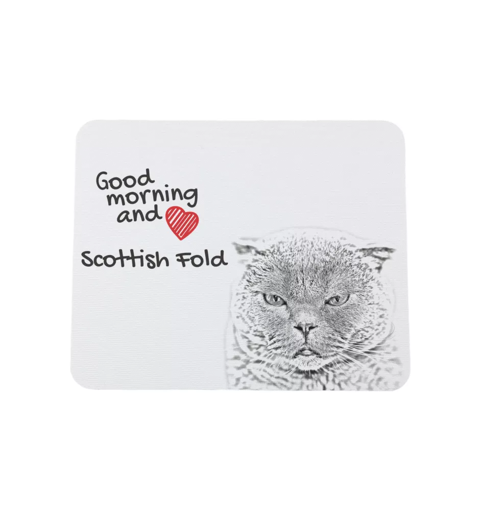 Scottish Fold - mouse pad with print, personalized cat pad, unique gadget for an office worker from the Art-Dog brand