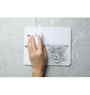 Schottische Falte - Mauspad mit Druck, personalisiertes Mauspad mit Katze, einzigartiges Gadget für Büroangestellte von Art-Dog.