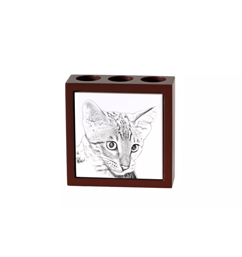 Savannah - porte-stylo avec un chat, organiseur de bureau avec impression, décoration de bureau personnalisée de la marque Art-Dog