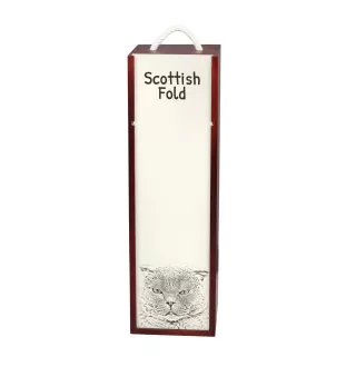 Scottish Fold - wine box with a cat, alcohol box with graphics, personalized gift box from the Art-Dog brand
