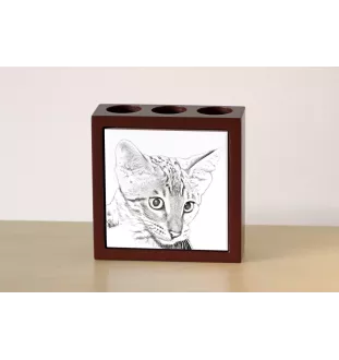 Savannah - porte-stylo avec un chat, organiseur de bureau avec impression, décoration de bureau personnalisée de la marque Art-Dog