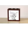 Savannah - pen holder with a cat, desk organizer with a print, personalized desk decoration by Art-Dog brand