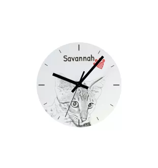 Savanne - Wanduhr mit Katze, Regal Uhr mit Druck, personalisierte Hausdekoration von Art-Dog.