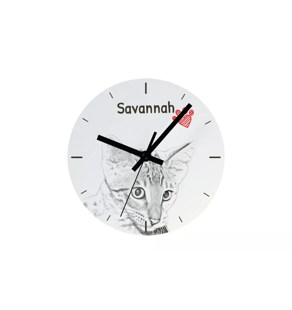 Savanne - Wanduhr mit Katze, Regal Uhr mit Druck, personalisierte Hausdekoration von Art-Dog.