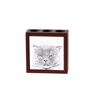 Schottische Falte - Stifthalter mit Katze, Schreibtischorganizer mit Aufdruck, personalisierte Schreibtischdekoration von der Marke Art-Dog