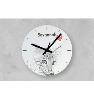 Savanne - Wanduhr mit Katze, Regal Uhr mit Druck, personalisierte Hausdekoration von Art-Dog.
