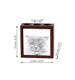 Fold écossais - porte-stylo avec un chat, organiseur de bureau avec impression, décoration de bureau personnalisée de la marque Art-Dog