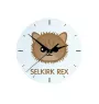 Selkirk Rex - horloge MDF avec graphisme et logo de la marque Art-Dog