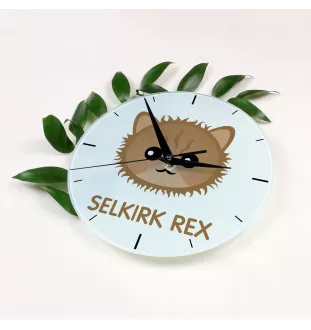 Selkirk Rex - MDF clock with graphics and the Art-Dog brand name