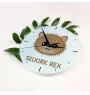 Selkirk Rex - horloge MDF avec graphisme et logo de la marque Art-Dog