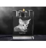 Savannah - Candle holder with cat photo, crystal tealight holder, personalised gift by Art-Dog brand