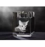 Savannah - Bougeoir avec photo de chat, porte bougie en cristal, cadeau personnalisé par la marque Art-Dog